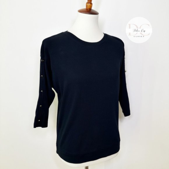 LAUREN RALPH LAUREN Black Blouse With Golden Bottons Size XS - Picture 3 of 10